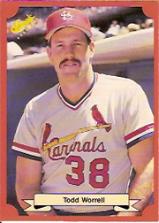 1988 Classic Red Baseball Cards        181     Todd Worrell